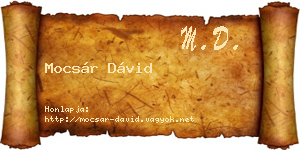 Mocsár Dávid névjegykártya