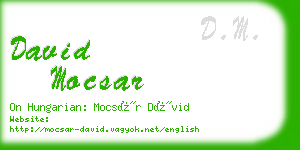 david mocsar business card